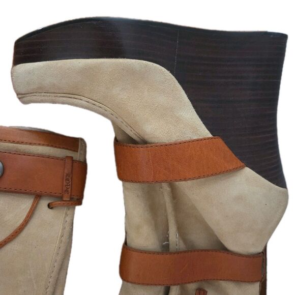 RARE NEW L.A.M.B Gwen Stefani Suede Leather Platform Knee High Wedge Boots Sz 7 - Picture 5 of 16